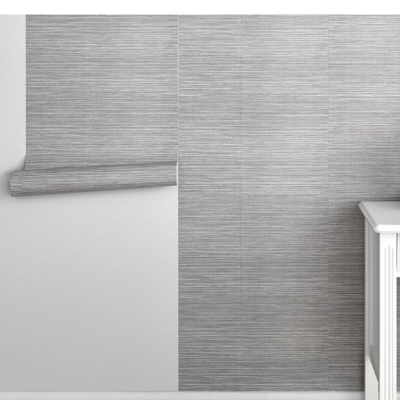 Pottery Barn Kids Seagrass Peel & Stick Wallpaper Grey - Discontinued color - Picture 2 of 9